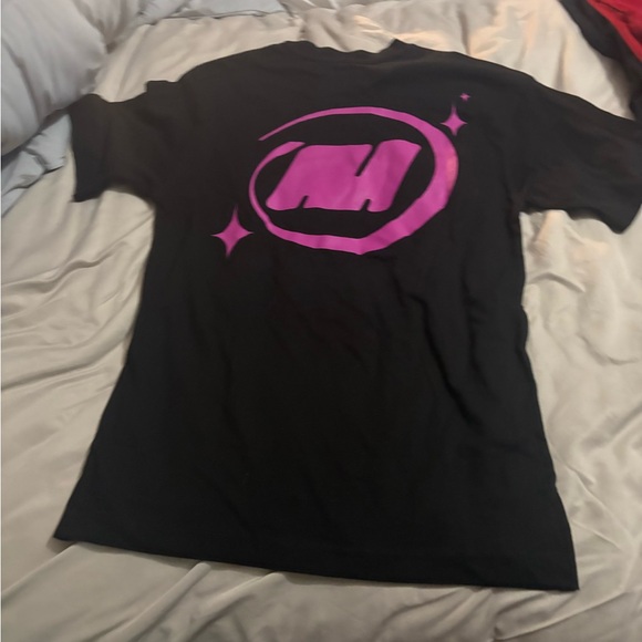 Men's Black Tee with Pink Graphic - Picture 1 of 2